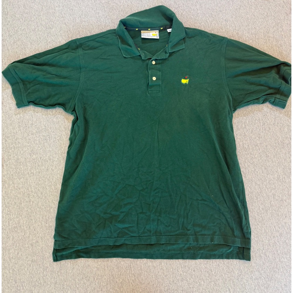 Augusta National Golf Slazenger Green Masters Polo Shirt Men XL Pique Cotton